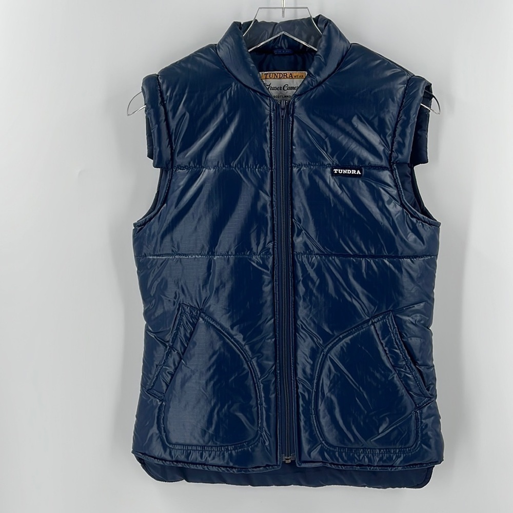 Vintage Tundra Wear Puffer Vest Insulated Navy Blue  Activewear Full Zip Medium